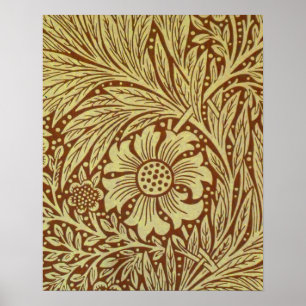 Poster William Morris Marigold Padrão Antiquado de Flor