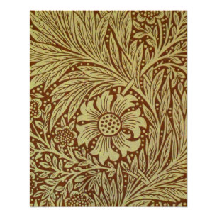 Póster William Morris Marigold Padrão Antiquado de Flor