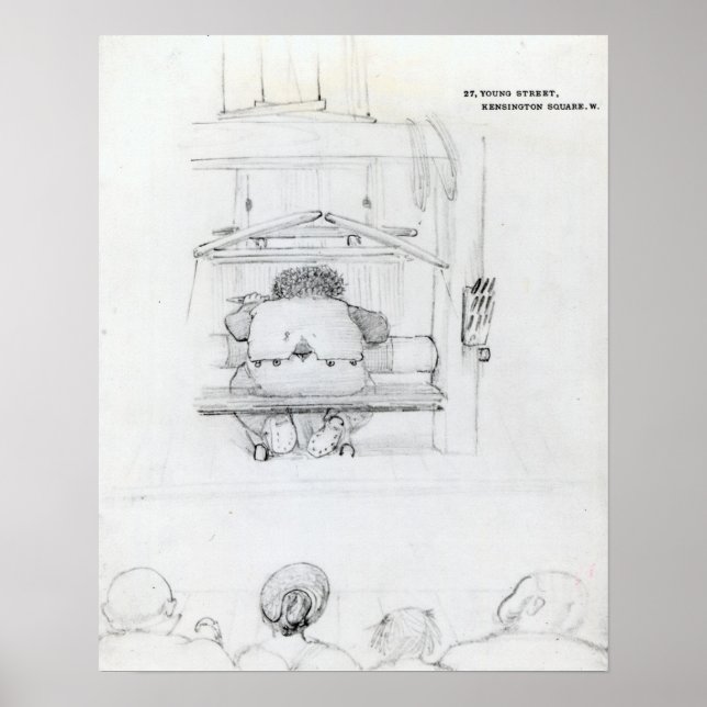 Poster William Morris no seu quarto, caricatura (Frente)