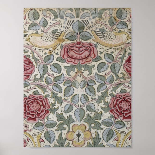 Poster William Morris - O padrão Rosa (Frente)