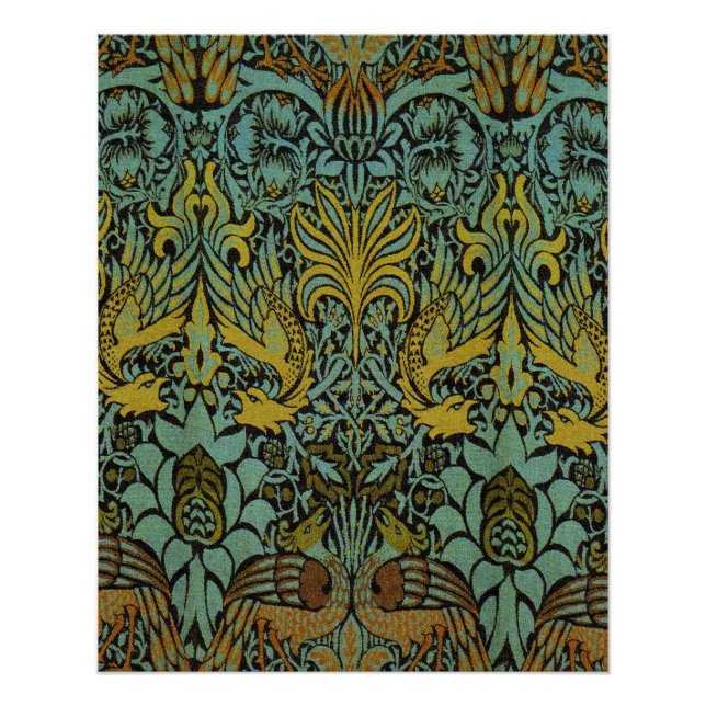 Póster William Morris Peacock Dragon Wallpaper (Frente)