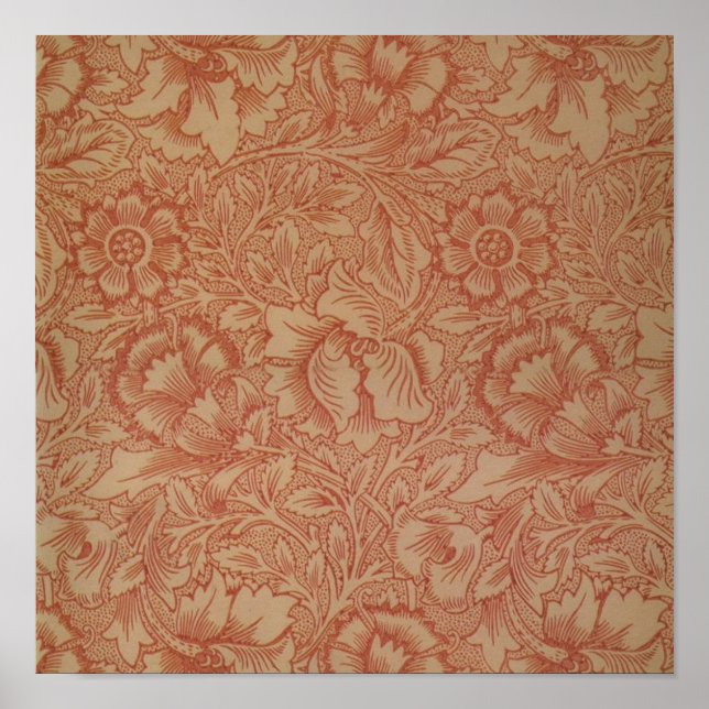 Póster William Morris Pink Poppy Floral Flor (Frente)