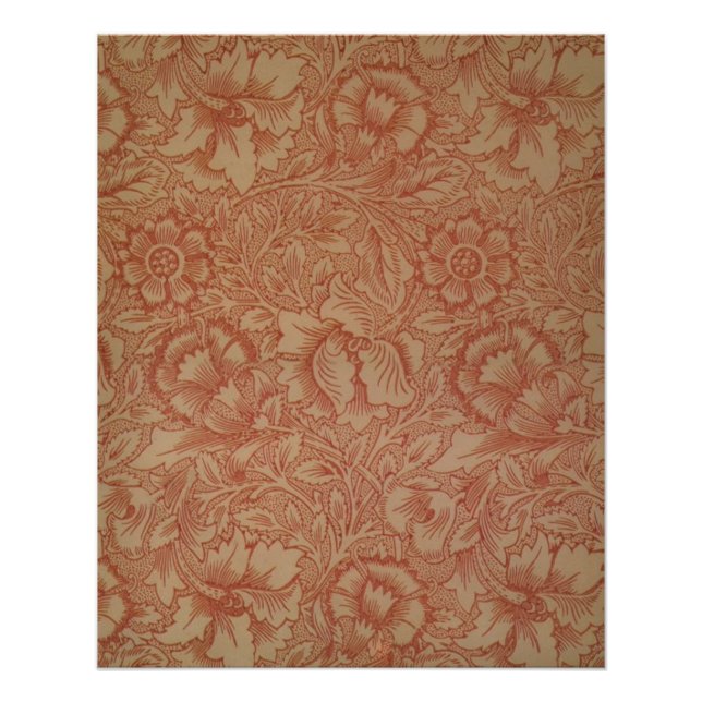 Póster William Morris Pink Poppy Floral Flor (Frente)