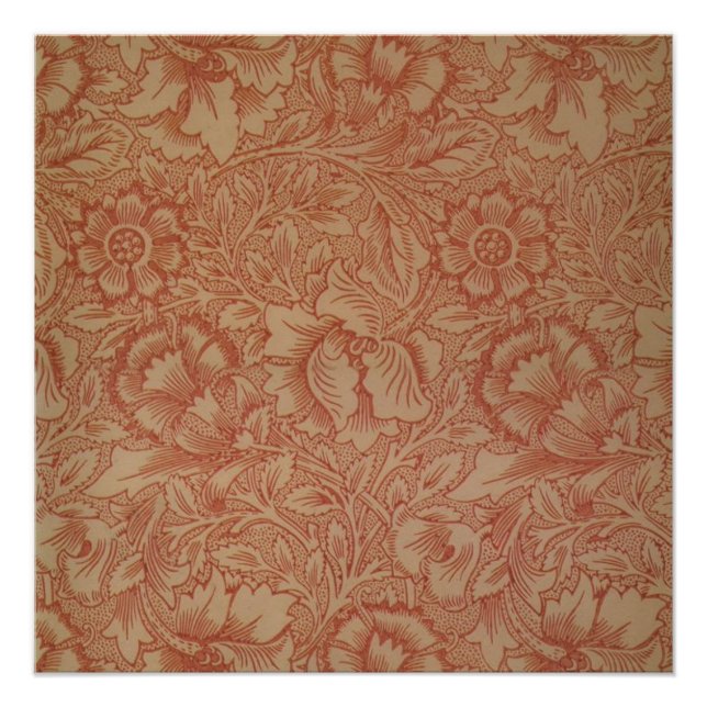 Póster William Morris Pink Poppy Floral Flor (Frente)