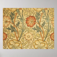 William Morris Pink Rose Flower Wallpaper Padrão