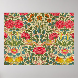 Poster William Morris Rosa Floral Chintz Rosa