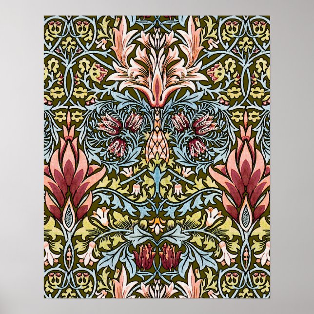 Póster William Morris Snakeshead Padrão Floral (Frente)