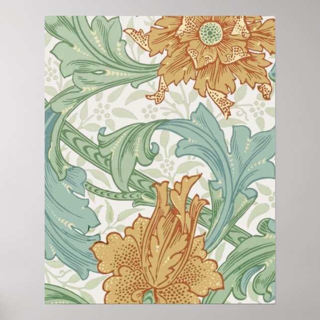 Póster William Morris Solteiro Stem Floral Patterno (Frente)