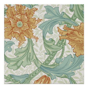 Póster William Morris Solteiro Stem Floral Patterno