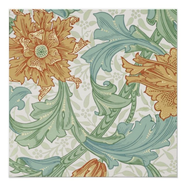 Póster William Morris Solteiro Stem Floral Patterno (Frente)