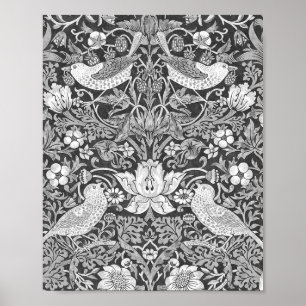 Poster William Morris Strawberry Thef Black and White