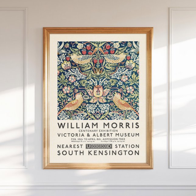 Poster William Morris Strawberry Thief Art Exhibation (Criador carregado)