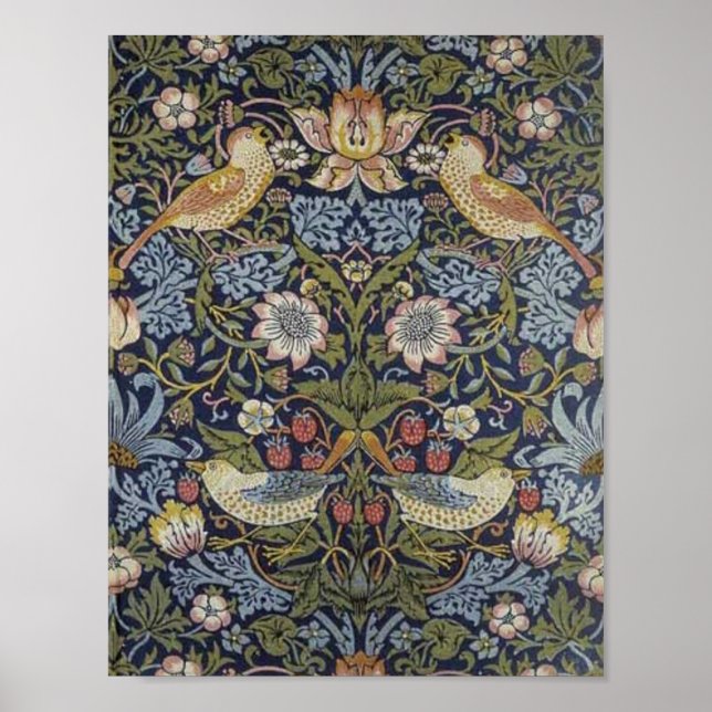 Poster William Morris Strawberry Thief Design 1883 (Frente)