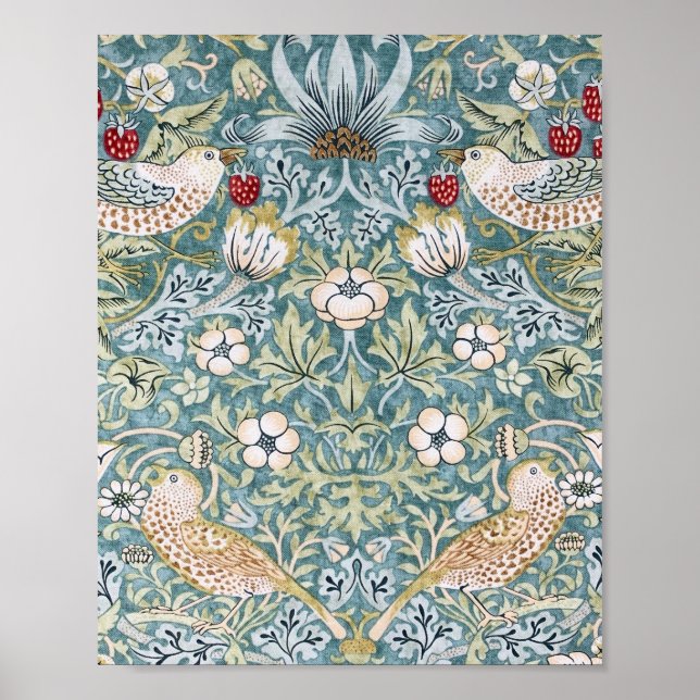 Poster William Morris Strawberry Thief Light Design (Frente)