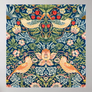 Poster William Morris Strawberry Thief Padrão Floral