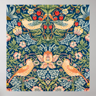 Poster William Morris Strawberry Thief Padrão Floral