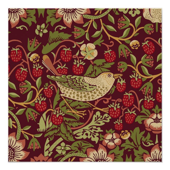 Póster William Morris Strawberry Thief Poster (Frente)