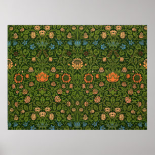 Póster William Morris Tapeçaria Rug Red Green Carpet Asi