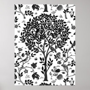 Poster William Morris Tree of Life Standard, Black & Whit