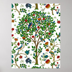 Póster William Morris Tree of Life Standard, Green & Mult