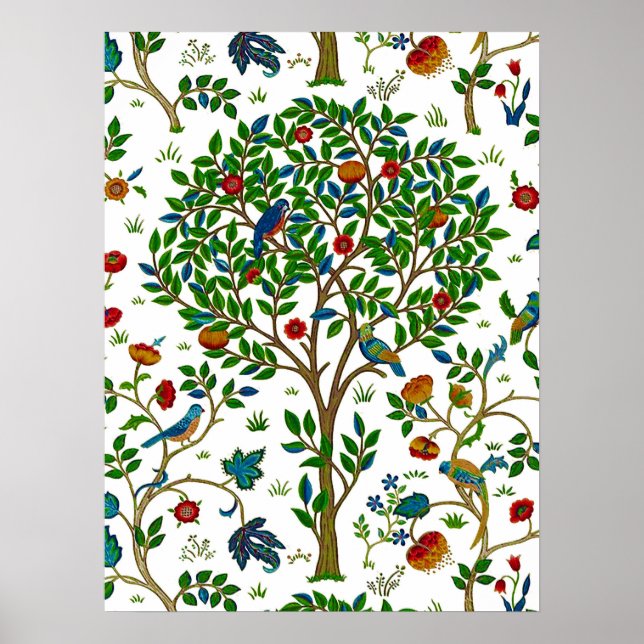 Póster William Morris Tree of Life Standard, Green & Mult (Frente)