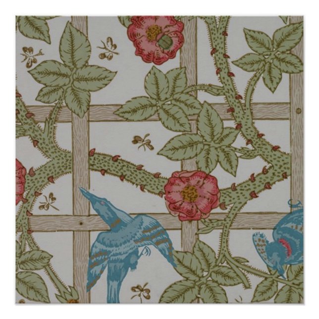 Póster William Morris Trellis Wallpaper Art (Frente)