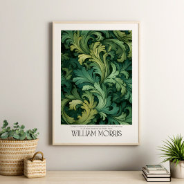 Poster William Morris Vintage Green deixa Botânica