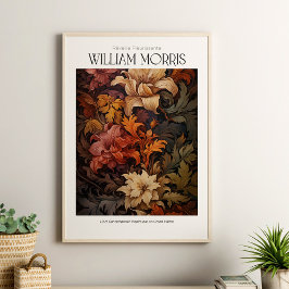 Poster William Morris Vintage Terracotta Autumn Flowers