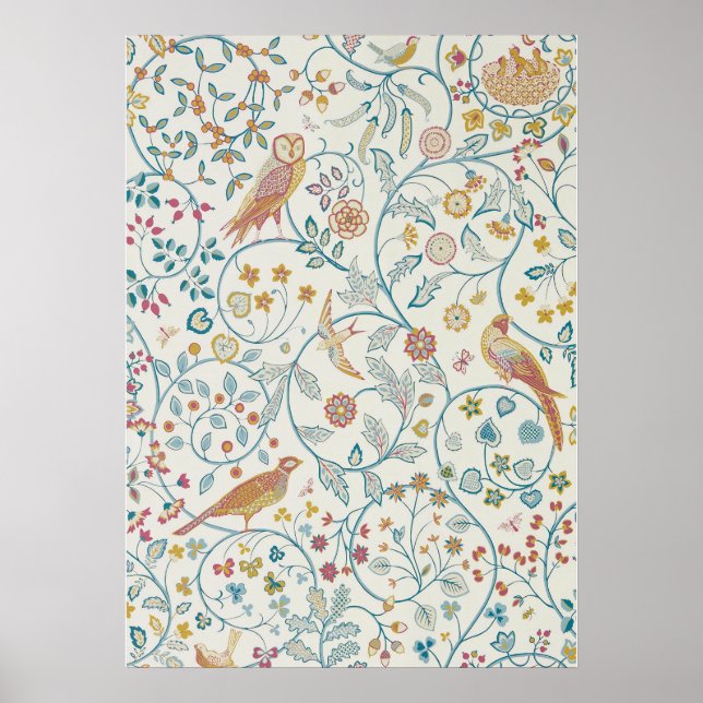 Poster William Morris - Wallpaper Owl e Berries (Frente)