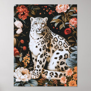 Poster William Morris White Leopardo com Floral