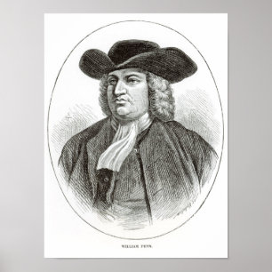 Póster William Penn gravou pela madeira Whymper de Josiah