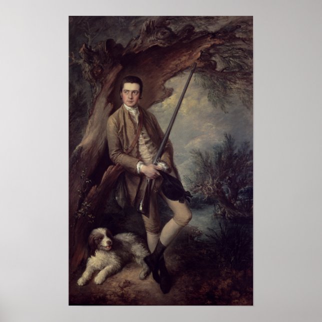 Póster William Poyntz de Midgham e seu Cão Amber (Frente)
