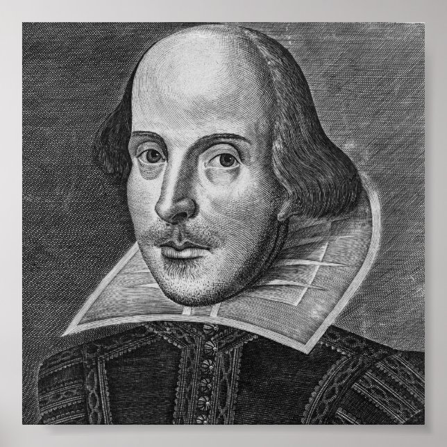 Poster William Shakespeare 1623 (Frente)
