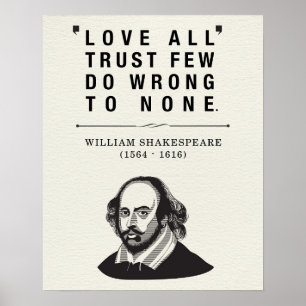 Poster William Shakespeare Ama Todas As Cotas