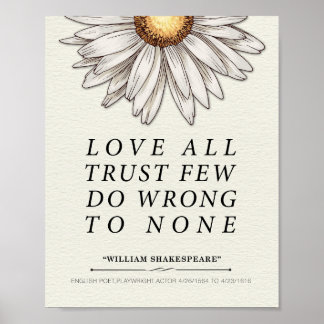 Poster William Shakespeare Ama Todas As Cotas