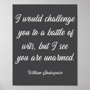 Poster William Shakespeare Batalha De Inteligências Liter