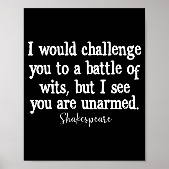 Poster William Shakespeare Battle Of Wits English Literat (Frente)