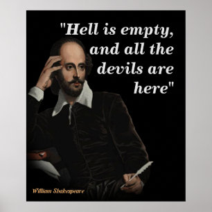 Poster William Shakespeare Citação Sobre O Inferno E Os D