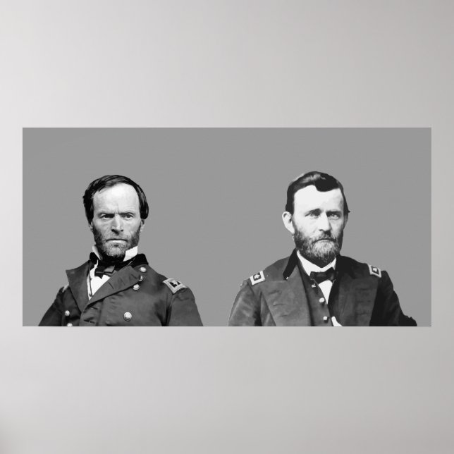 Póster William Sherman e U.S. Grant (Frente)