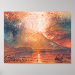 Póster William Turner o Vesúvio na arte do waterscape da