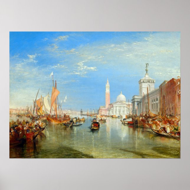 Poster William Turner - Veneza, Dogana & San Giorgio (Frente)