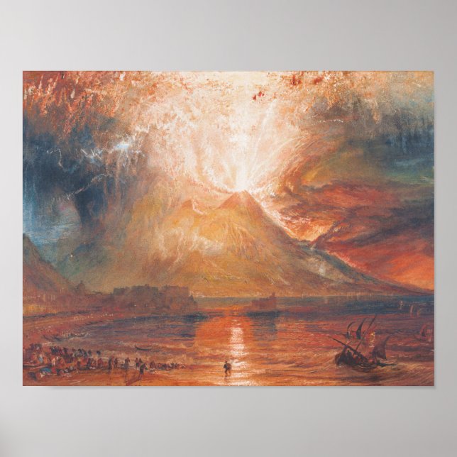 Póster William Turner Vesúvio na Arte da Paisagem Erupção (Frente)