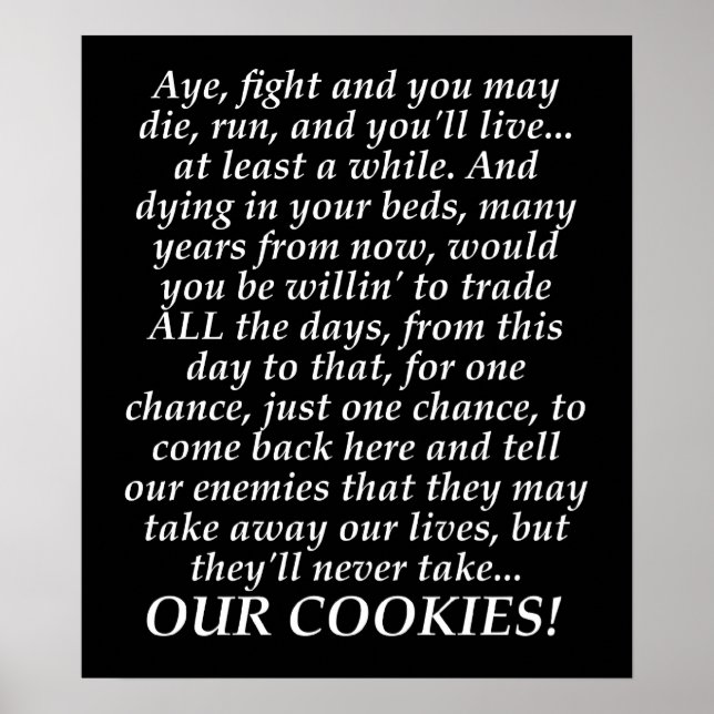 Póster William Wallace Funny Misquote BraveHearPoster (Frente)