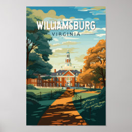 Poster Williamsburg Virginia Viagem Art Vintage