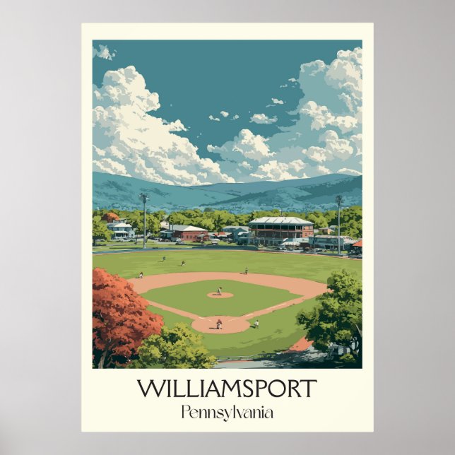 Poster Williamsport PA Vintage Baseball Art (Frente)