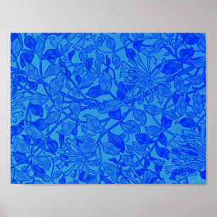 Poster Willliam Morris - Besteira de mel em azul