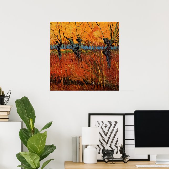 Póster Willows no Sunset por Vincent van Gogh (Escritório em casa)