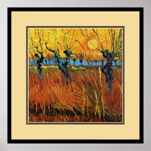 Póster Willows no Sunset,Vincent van Gogh
