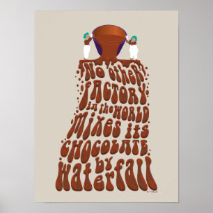 Poster Willy Wonka Chocolate Waterfall Typografia