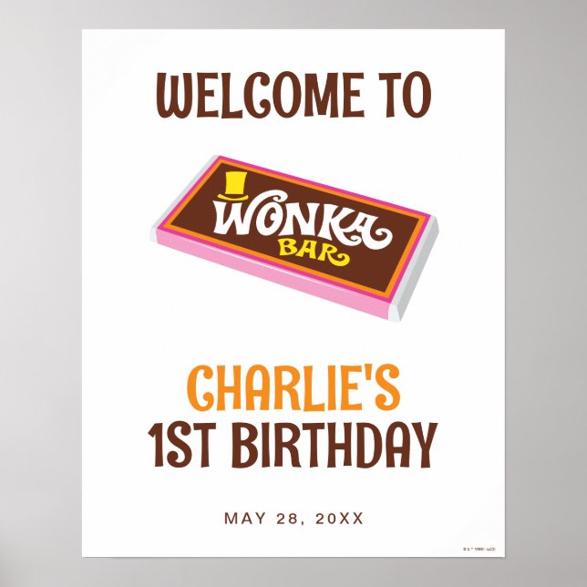 Poster Willy Wonka e o Sinal de Aniversário da Fábrica de (Frente)